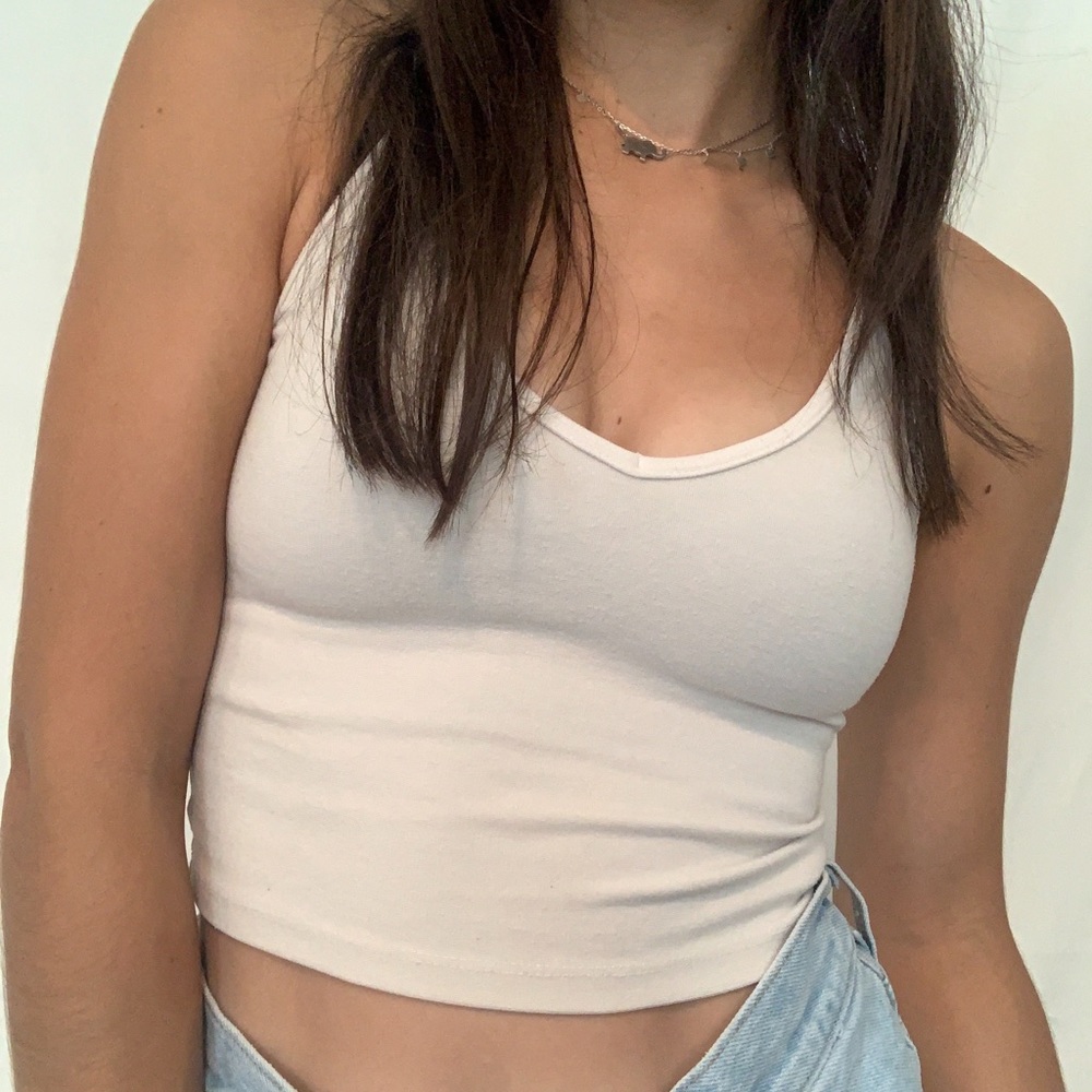 aritiza white crop cami tank
